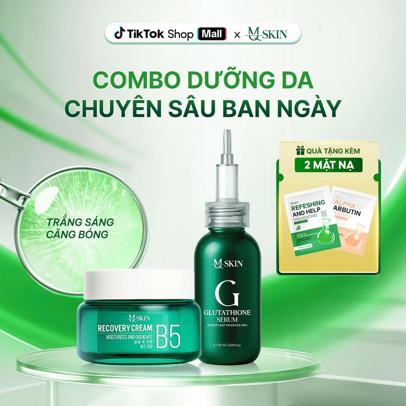 TẶNG 2 NẠ COMBO B5 VÀ SERUM GLUTATHIONE HỖ TRỢ DƯỠNG DA TRẮNG SÁNG - CẤP ẨM PHỤC HỒI LÀN DA