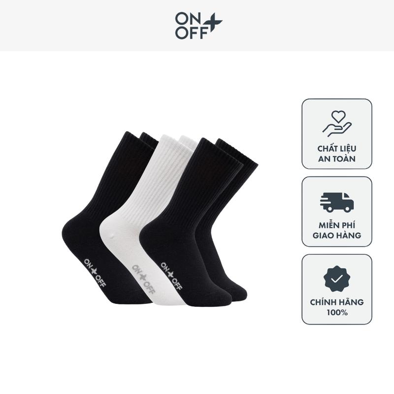 Tất vớ nam nữ cổ cao Cotton Basic thoáng khí phong cách trẻ trung - ONOFF 15AR25A114 - 15AR23A115