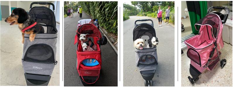 Product Introduction of Classic 3-Wheel pet Prams foldable washable light weight cheap multiple colours big compartment one step folding easy to move 48