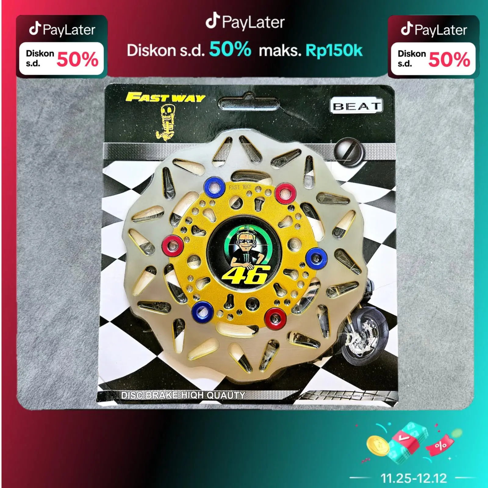 Piringan cakram depan Beat standar variasi honda beat f1 new vario 110 techno scoopy spacy sporty