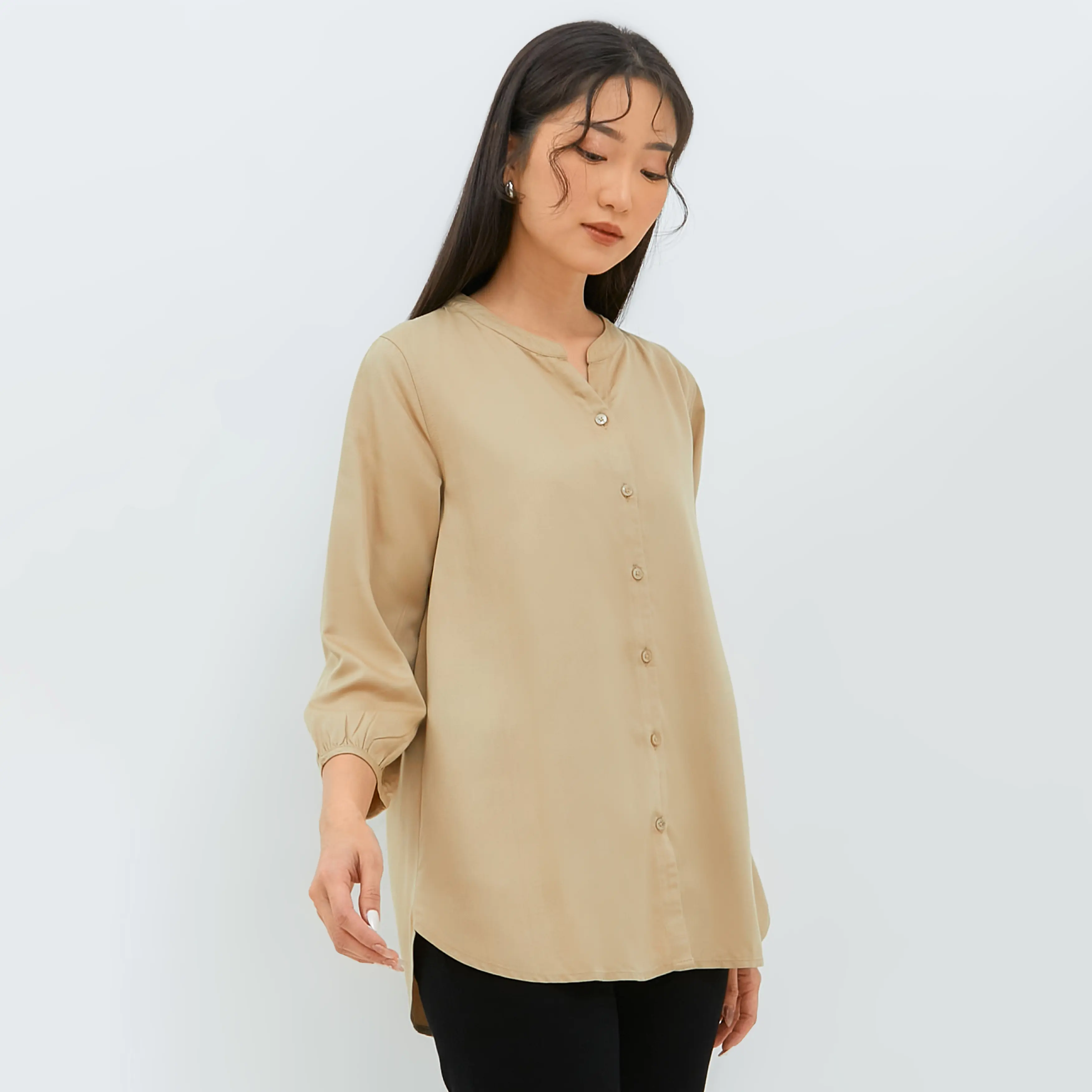 Geela Official - Zendaya Khaki Blouse (G.13106) - Blouse Wanita