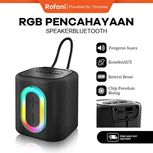 Rofani Portabel Wireless Speaker P7 Bluetooth With RGB Light 5W TWS Stereo Wireless Outdoor Speaker IPX6 Tahan Air Nirkabel Speker Musik Box Tahan Baterai 1800mAh