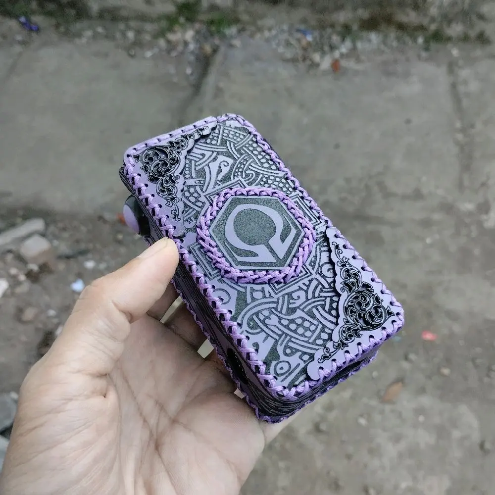 Sleeve Kulit Sapi Hesom Motif Full ungu dan logo
