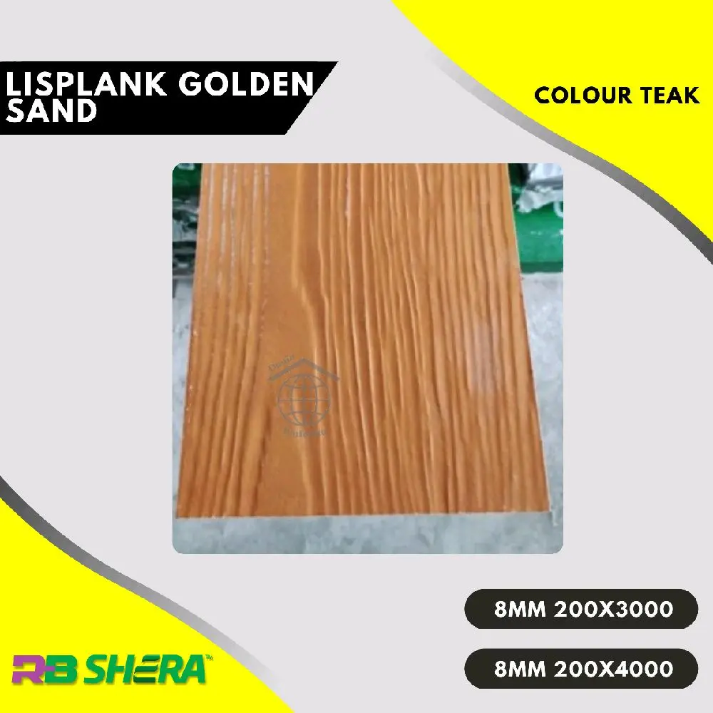 Lisplank Shera Golden Sand Teak 20 cm 3 meter / Lisplank kayu warna 3 meter / Lisplang 3 meter / Lisplank grc / Lisplank warna coklat