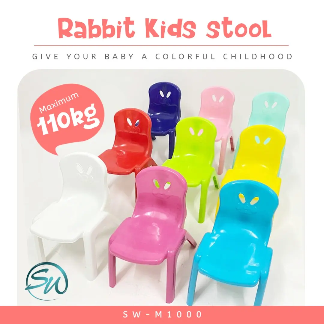 (Bundle Deal) Stackable Plastic Kids Chair with Backrest - Chair / Stool / Children Stool / Kids Chair SW Plastic M1000
