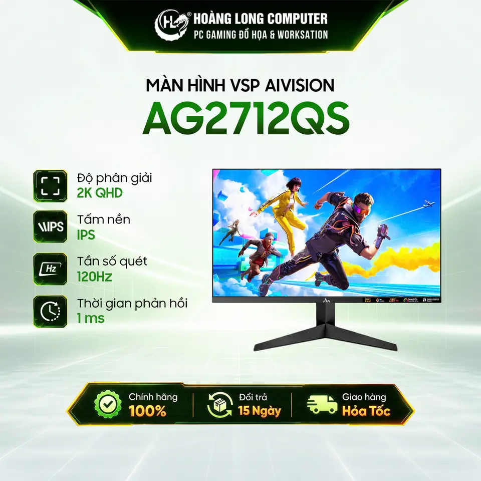 Màn Hình VSP AiVision AG2712QS 27 Inch 2K 120Hz IPS 1ms Mới Bảo Hành 24 Tháng - Hàng Chính Hãng