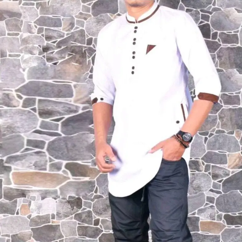 Baju koko muslim pria kualitas premium super BEST SELLER Kurta Nyaman Toyobo  Katun  Dewasa Panjang jubah pria dewasa 6