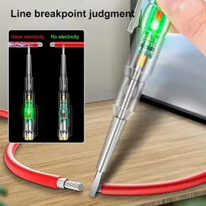 Obeng Tespen Listrik Test Tester Dual Led Minus Tes Pen Kabel Putus Lampu LED Merah Hijau Sensor Detektor