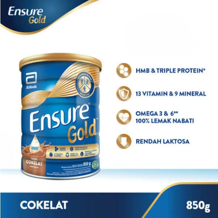 Susu ensure gold rasa coklat 850gr | susu dewasa | susu nutrisi | susu bubuk 0
