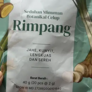 [BPOM] Teh Rimpang Detoplus - Teh Kunyit Jahe Lengkuas Sereh Halal MUI & Sertifikasi BPOM - Teh Celup Minuman Rempah alami - Original Herbal Tea.