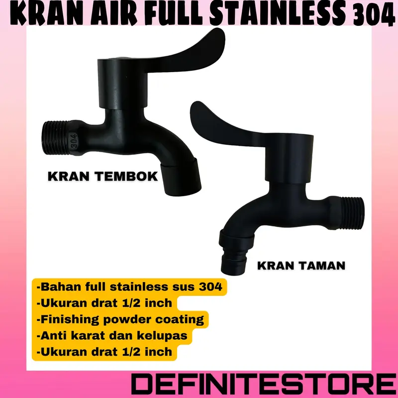 Kran Air Keran Taman Tembok Stainless Sus 304 Dijamin Anti Karat Komplit Ada Cucut Taman Dan Tembok 1