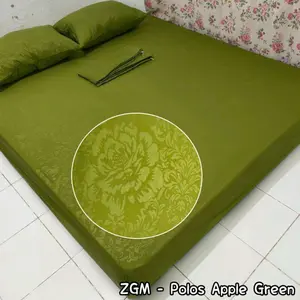 Sprei Polos Embos Premium Aesthetic King  180x200 160x200 120x200 Satu Set Seprai & Sarung Bantal Guling Tali Karet Sudut Katun Bunga Pink Estetik