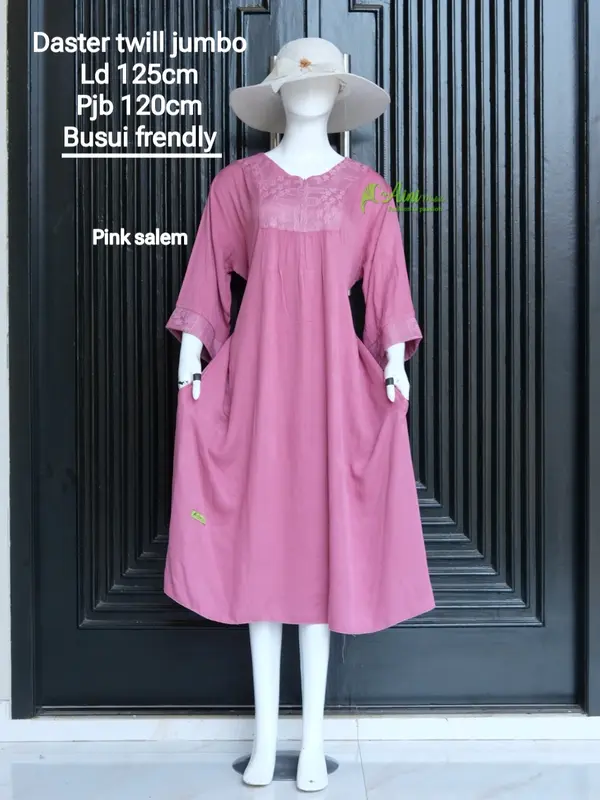 Dress twill burkat lengan 7/8 aini modiste 1