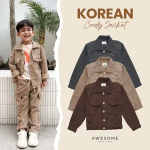 AWESOMEKIDS Jaket Anak Trucker  Korean Cordy Jacket Corduroy Unisex  Laki Perempuan