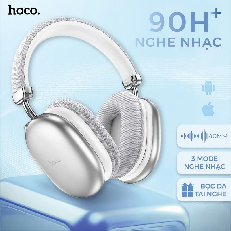 [Tặng kèm bọc  nghe] Tai nghe trùm W35 Max HOCO - Nghe nhạc chất lượng cao - 3 màu - Headphone trẻ trung, dung lượng pin lớn tainghe  chuptai airpods pro Bluetooth chống ồn
