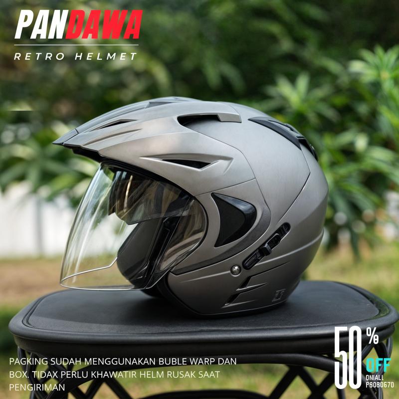 Helm INK JP8 Half Face Helmet Double Visor Motorcycle SNI - Iceblue 7