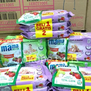 Tisu basah beli 1 gratis 2 (Bonus Mamalime 58ml) - Dapat 1 banded Wipes Tisu basah Tissu Tissue Bayi
