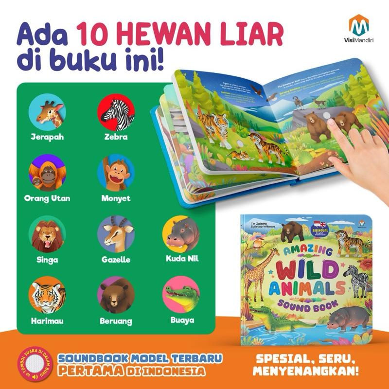 Product Introduction of [READY STOK] Soundbook Amazing Wild Animals - 10 Jenis Hewan Liar - Boardbook Anak - Gratis 3 Baterai - Buku Interaktif Hardcover 58