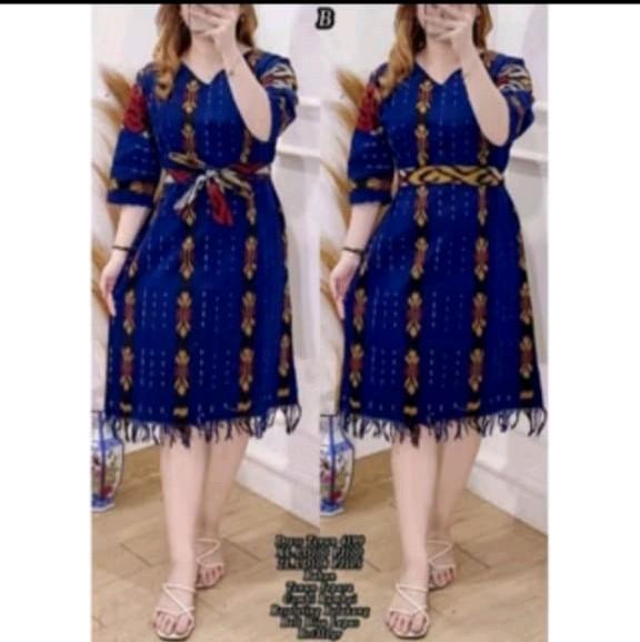 BAJU TENUN DRESS WANITA + BAJU TENUN BLANGKET JEPARA Atasan Katun 3