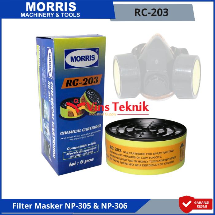 Gambar MORRIS RC-203 Isi Filter Cartrige Chemical Respirator Masker Moncong dari Vins Teknik Bekasi Kota Bekasi Tokopedia