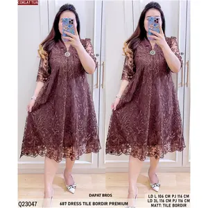 687 / 688 / 562 DRESS TILE BUNGA CANTIK ADA LAPISAN FURING Q13639