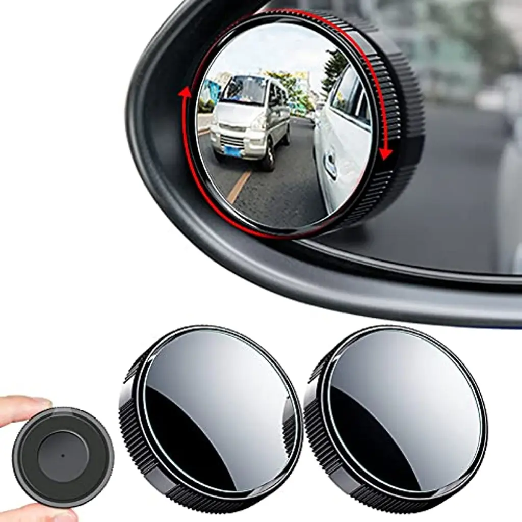 2Pcs Cermin Titik Buta Mobil, Cermin Samping Mobil untuk Titik Buta, Aksesori Cermin Belakang Mobil 2,2" Bulat dengan Cangkir Penyedot Vakum Putar 360 Derajat untuk Mobil, SUV, Van, dan Truk -MZH