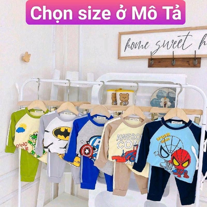 [7-26kg] Bộ Dài Tay Thun Lạnh MinkyMon Cho Bé trai Cao 80-122cm Mềm Mịn Thoáng Mát  mặc ngủ điều hoà