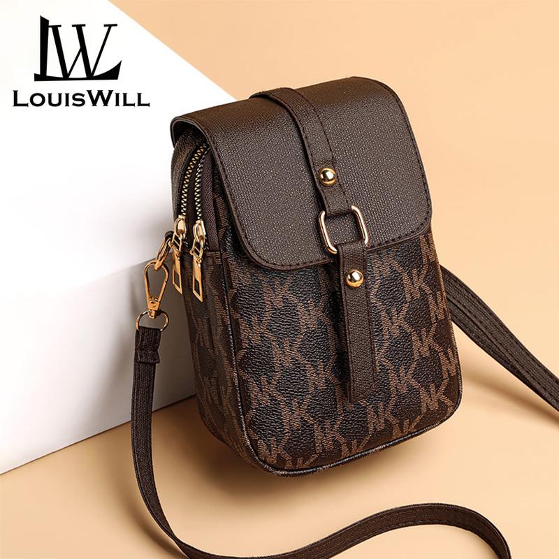 Túi Vuông Chữ Cái Mini, LouisWill, Chỉ Thêu, Da PU Nhỏ Túi Đeo Chéo, Dành Cho Nữ, Thương Hiệu Sang Trọng, Dây Xích Xu Hướng Túi Đeo Vai Và Túi Xách, Phong Cách Cổ Điển, Thích Hợp Cho Điện Thoại Và Chuyển Phát Nhanh, Túi Messenger