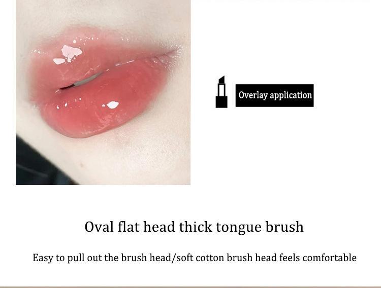 Product Introduction of Crystal Jelly Lip Oil Hydrating Plumping Lip Gloss Coat For Cute Makeup Lipsticks Tinted Clear Serum Fruit Lip Balm Cosmetics Peach Brush 52