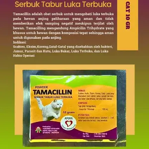 Tamacillin 10gr cat obat tabur luka untuk kucing