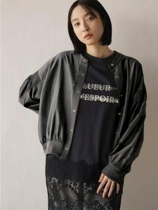 キラキラした透明のリブ編みパッチワークカジュアルトップス、ドロップショルダーのベースボールジャケット、日焼け防止・エアコン対策カーディガン