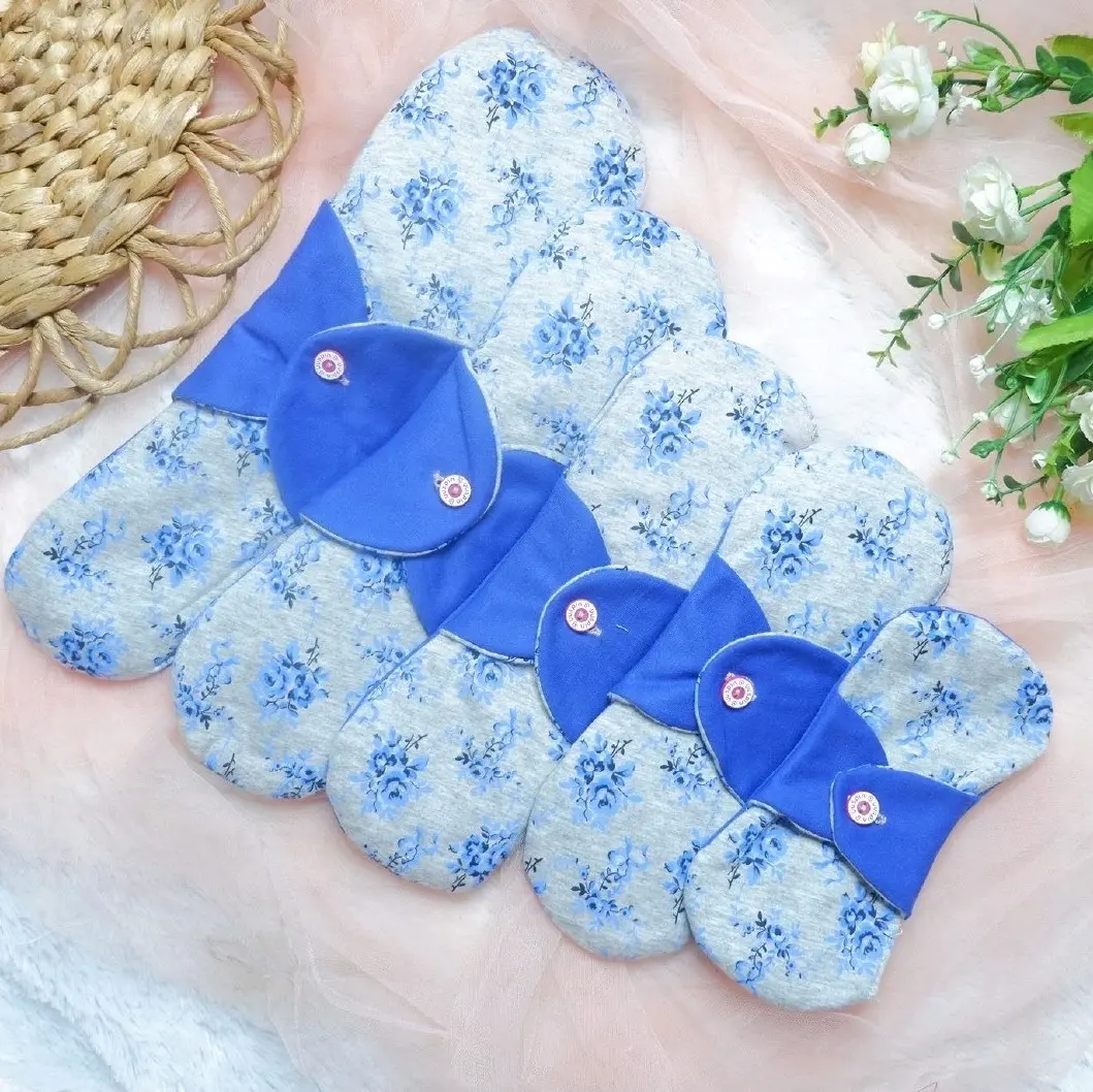 Yuspin ECER Pembalut Kain  Wanita | Menspad  Hygiene Sehat | Pembalut Cuci Ulang Pantyliner Kering Silver