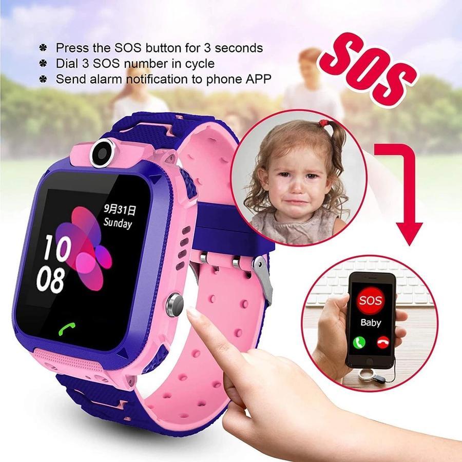 Jam tangan digital GPS anak Q12 S1 IP67 tahan air panggilan darurat untuk mengambil foto tampilan multifungsi