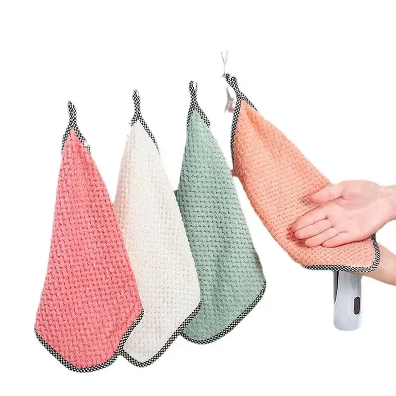 Kitchen, household toilet, small square towel does not shed, soft, dirty, and absorbent 4pcs