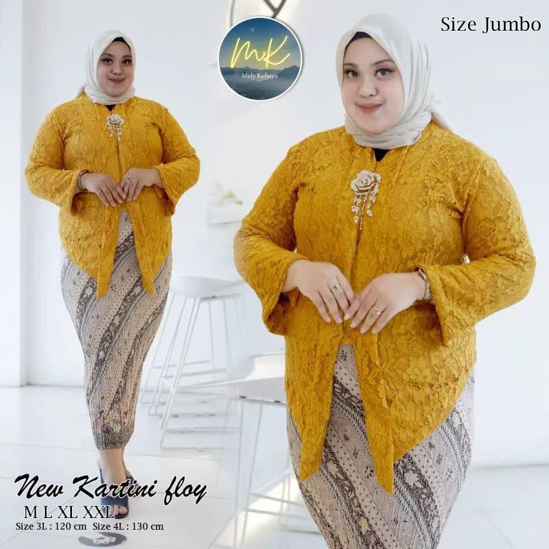 Product Introduction of Setelan Kebaya Jumbo Ld 130 Baju Kebaya kondangan Big Size Floy Brokat Lengan 7/8 5