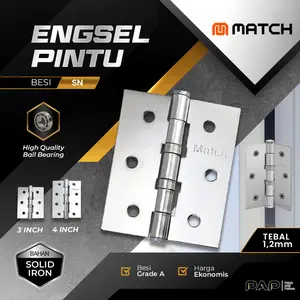 MATCH Engsel Besi 3 / 4 / 5 INCH Engsel Besi Pintu Jendela Match/Engsel Rumah Besi Murah Gratis Skrup