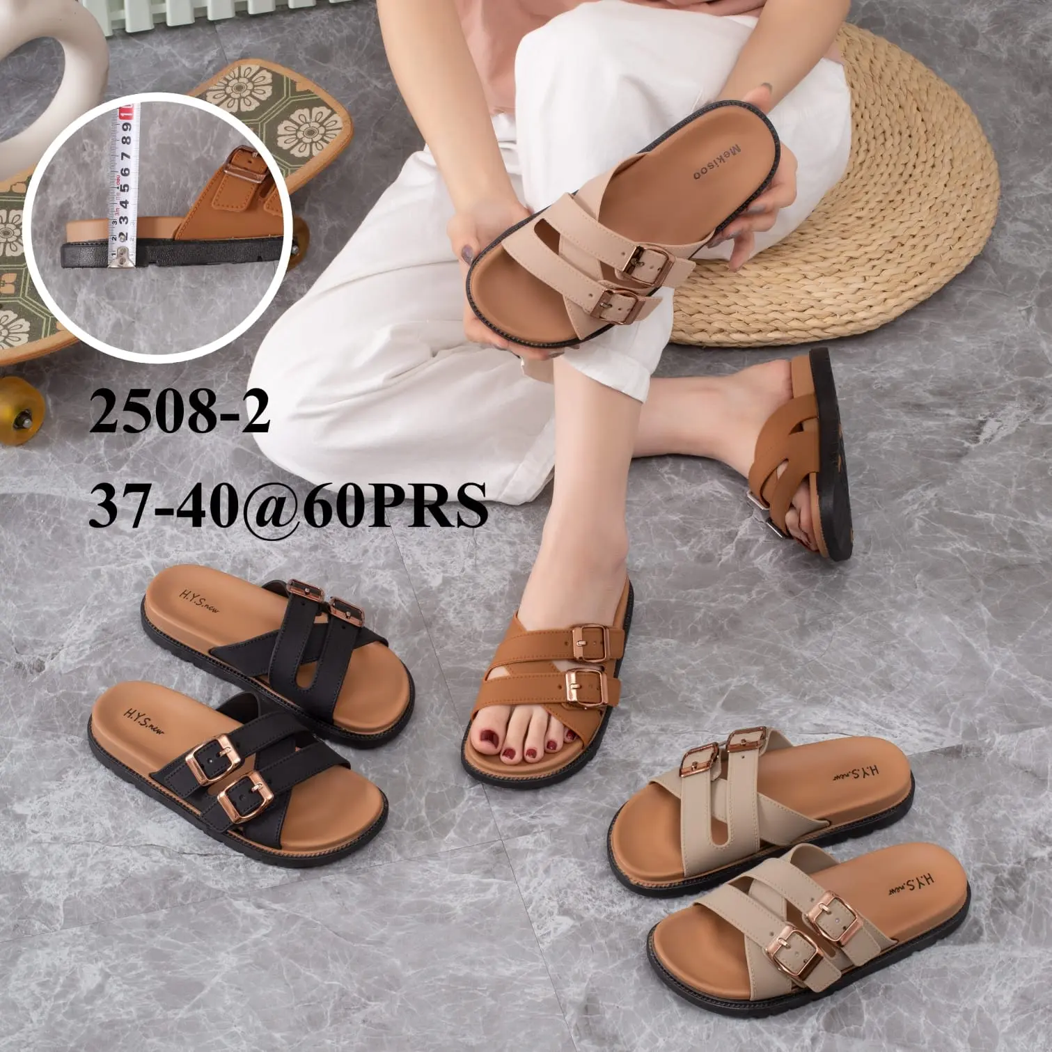 Sandal Slop Wanita Jelly Karet | Sandal Slop Wanita Dewasa 2508-1&2 | Sandal Jelly Karet Terbaru