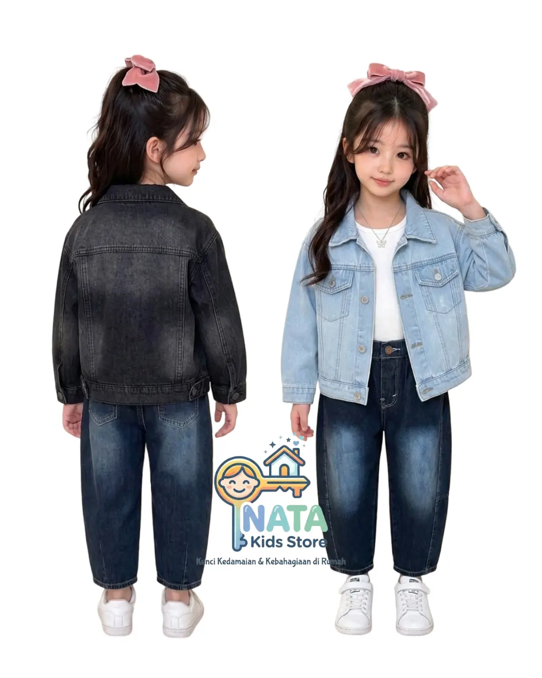 jaket viral anak usia 1-12th gambar 3D Denim Fashion Cewek Jeans jaket viral anak usia 1-12th gambar 3D Denim Fashion Cewek Jeans