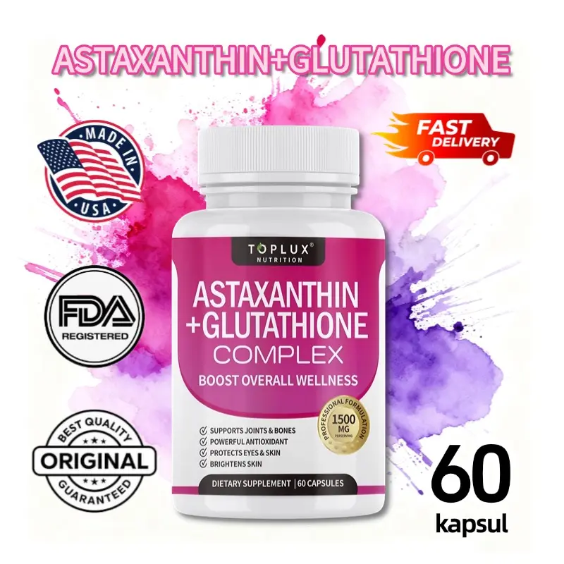 TOPLUX NUTRITION Astaxanthin-Glutathione Complex  kompleks vitamin yang  membantu mencerahkan warna kulit dan memperbaiki tekstur kulit. - Shop |  Tokopedia