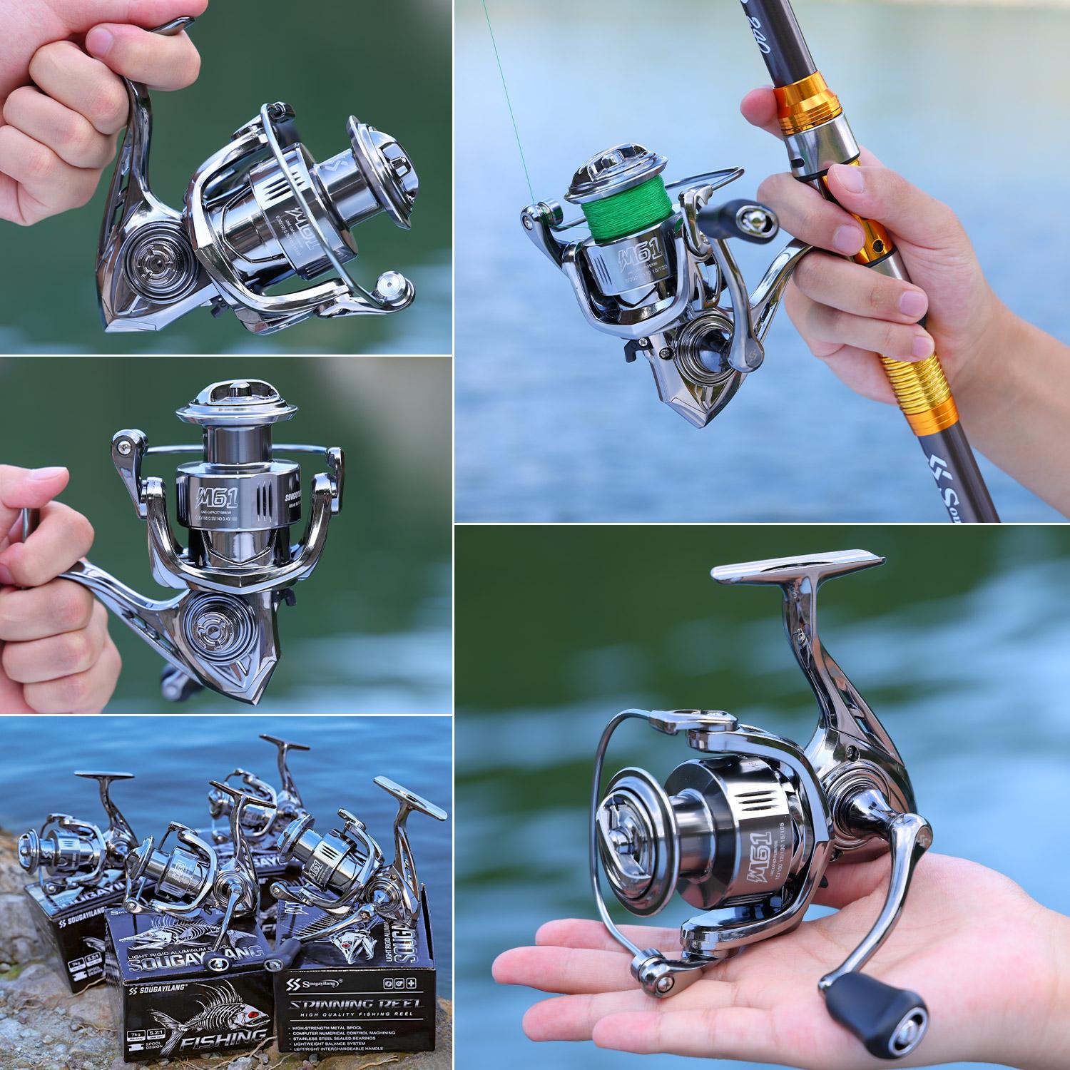 Sougayilang [COD] Reel Pancing Spinning Logam Seri 1000-4000 Baru dengan Gagang Logam power handle, Rasio Gigi 5.2:1, Reel Pancing Olahraga Luar Ruangan, Tersedia di Jakarta