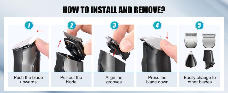 Product Introduction of Kensen Men Rechargeable 4 in 1 Hair Trimmer Clipper Razor Nose Beard Shaver Machine 13
