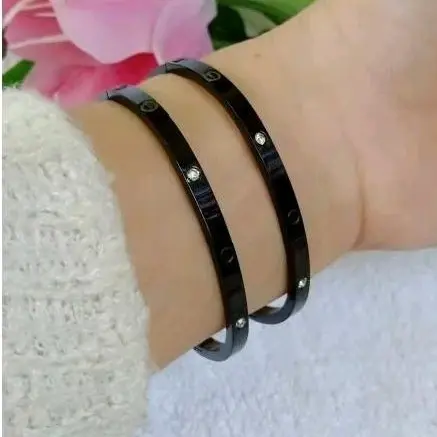 Gelang Titanium Bangle Slim Model Nagita Mewah Elegan Aksesoris Wanita Antikarat Bracelets 2