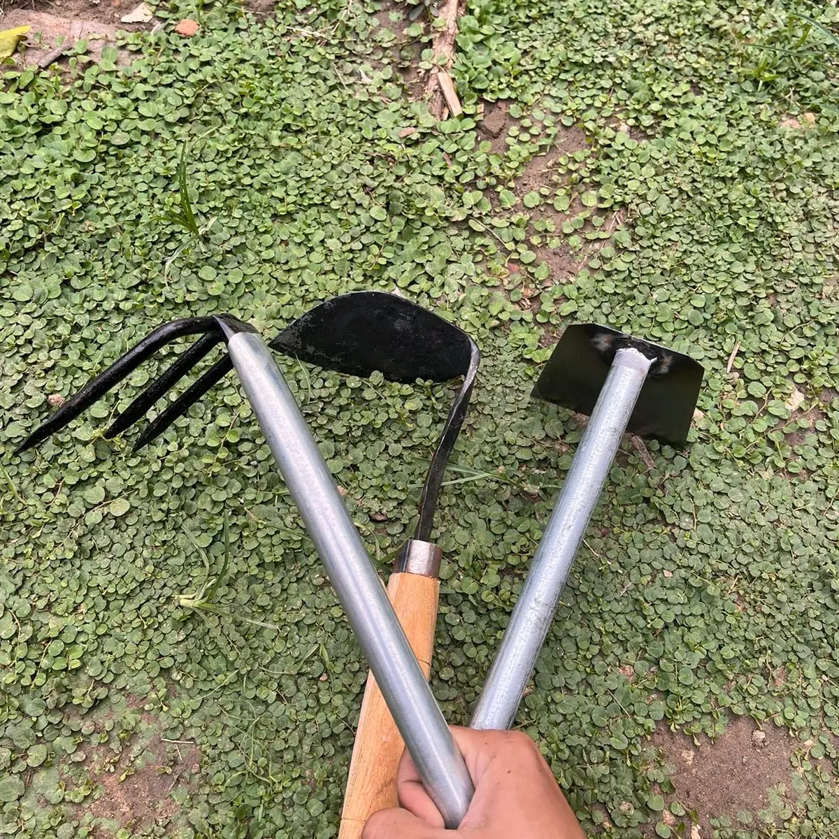 Paket Hemat Berkebun 3 Pcs Lengkap -Cangkul Mini - Koret Rumput - Garukan Sampah