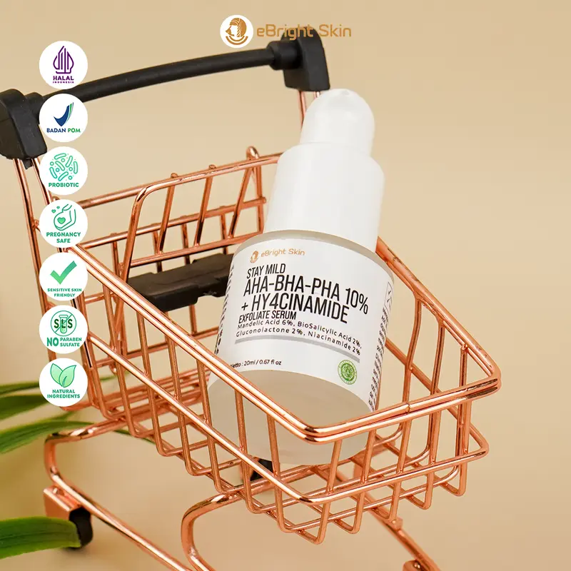 eBright Skin Serum Flek Hitam - Stay Mild AHA-BHA-PHA 10% + Hy4cinamide Exfoliate Serum 1