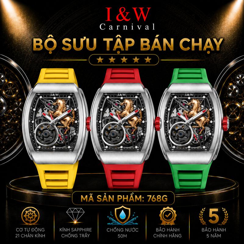Đồng Hồ Nam I&W Carnival 768G Mã Đáo Thành Công - Chính Hãng - Dây…