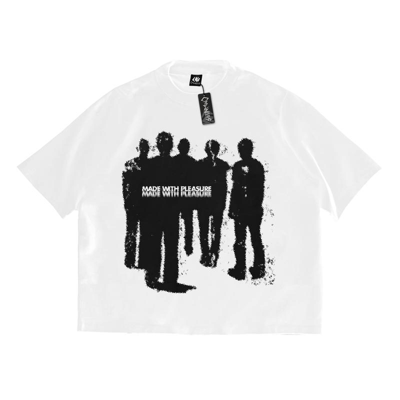 Crownless Boxy Fit PLEASURE White Kaos Oversized Pria dan Wanita Tshirt Oversize Cotton Combad 20s 0