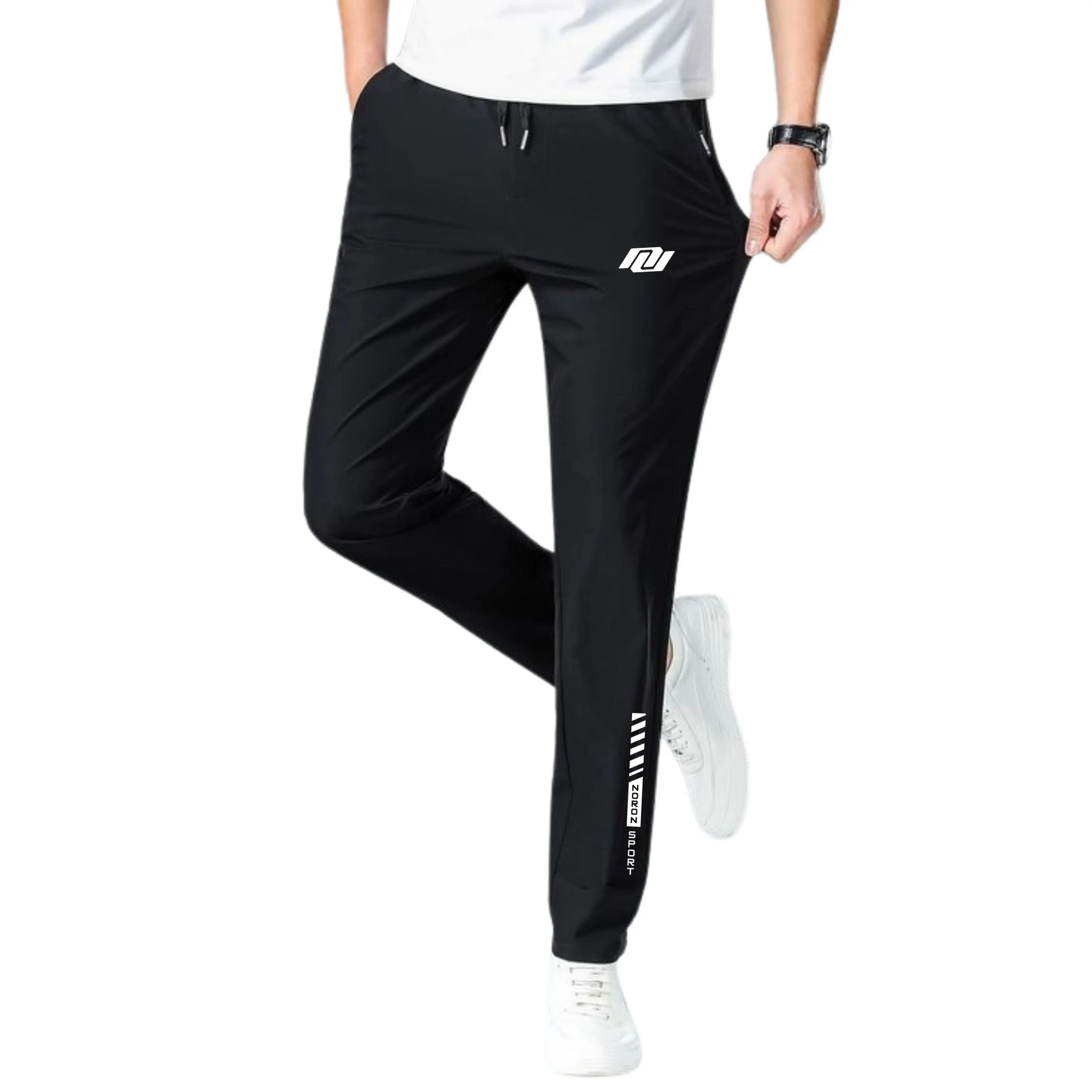 NORON - Celana Olahraga Track Pant Gym Jogging Senam Aerobic Fitnes Pria Misty Elastis Striped