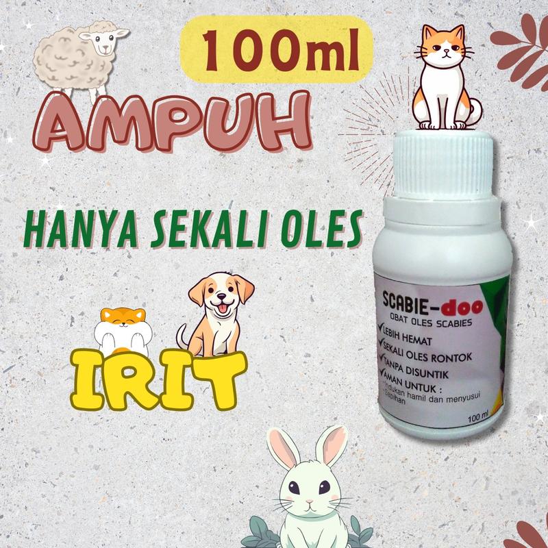 Obat scabies  kucing kelinci hewan oles 100ml 0