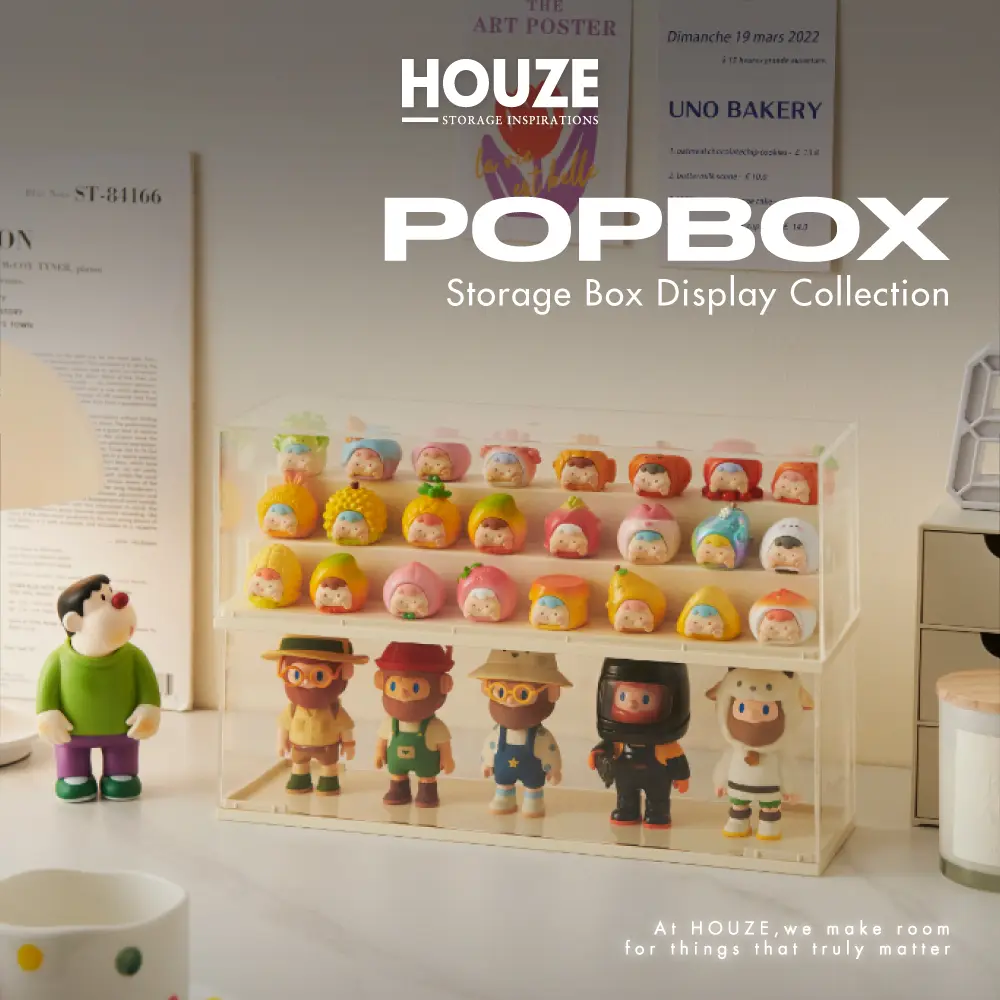 HOUZE - Acrylic Popmart Clear Display Storage Box With/WO Ladder - Figurine | Decoration