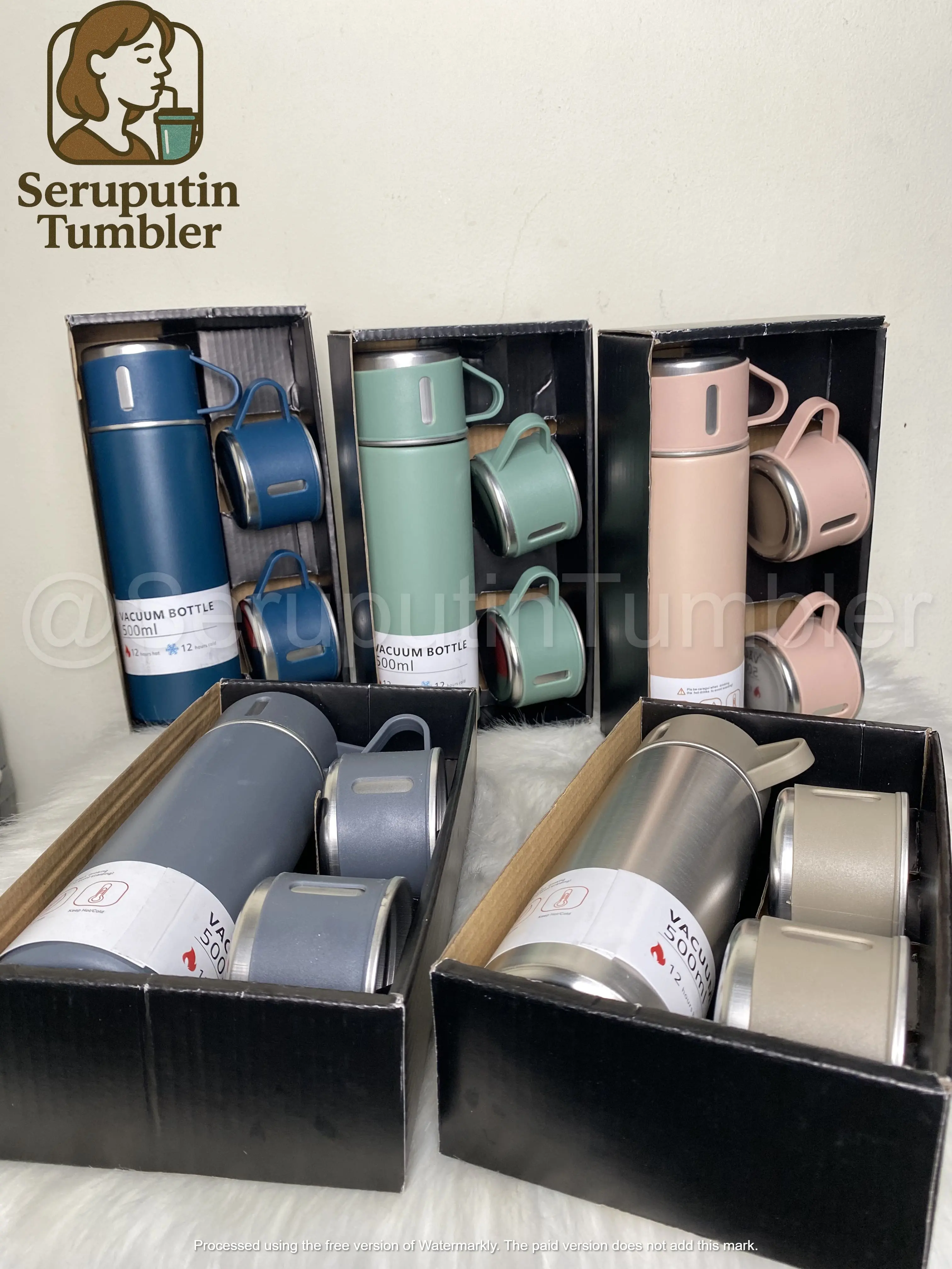 {MurahBanget} Termos Sultan 500ML Set dengan 2 Cangkir | Tahan 3 jam Panas dan Dingin